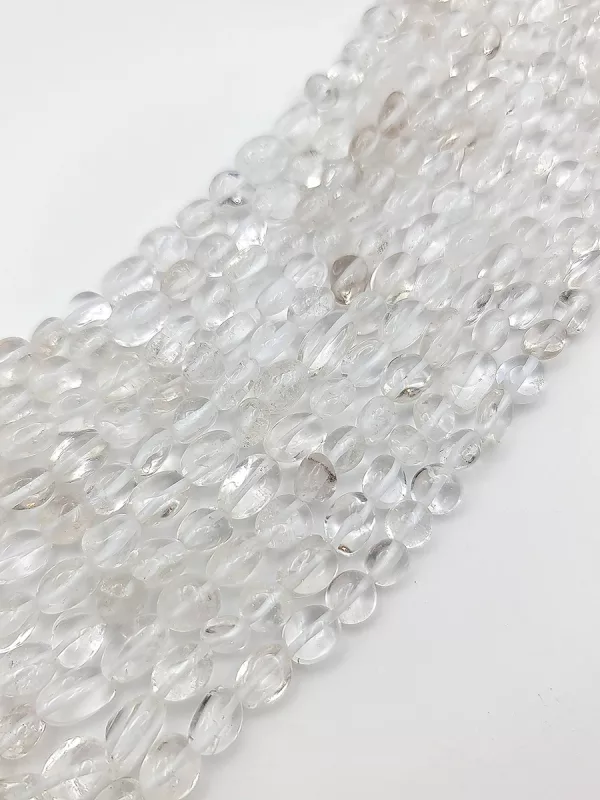 perles cristal de roche nuggets 6 - 8mm