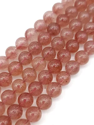 Fil perles quartz fraise 8mm