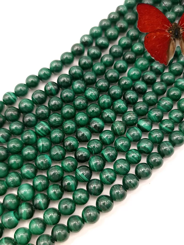 Fil perles malachite 6mm