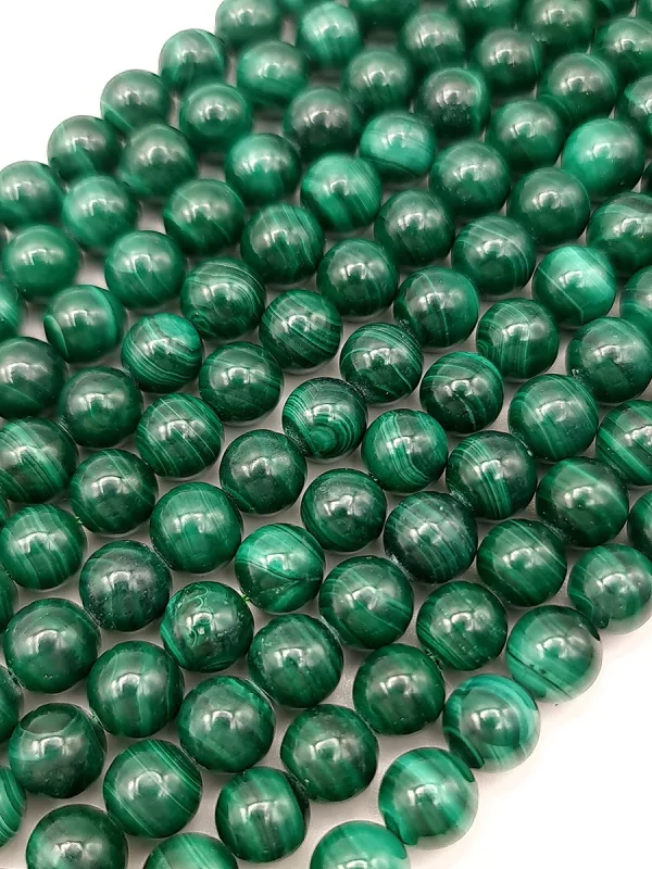 Fil perles malachite 8mm