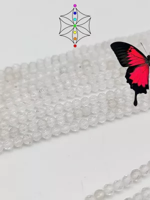 fil perles quartz / cristal de roche 3mm