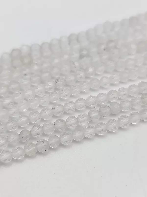 fil perles quartz / cristal de roche 3mm