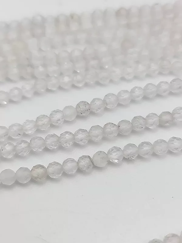 fil perles quartz / cristal de roche 3mm