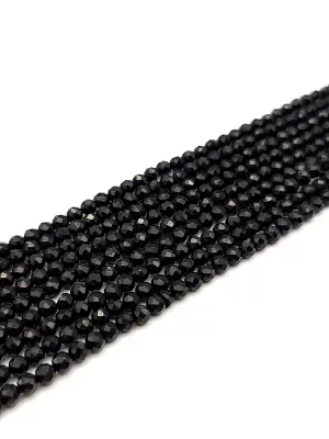 Perles facettés tourmaline noire 3mm