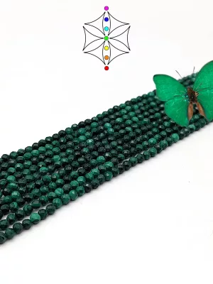 Perles facettés malachite 3mm