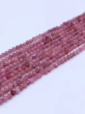 perles tourmaline rose facetté 3mm