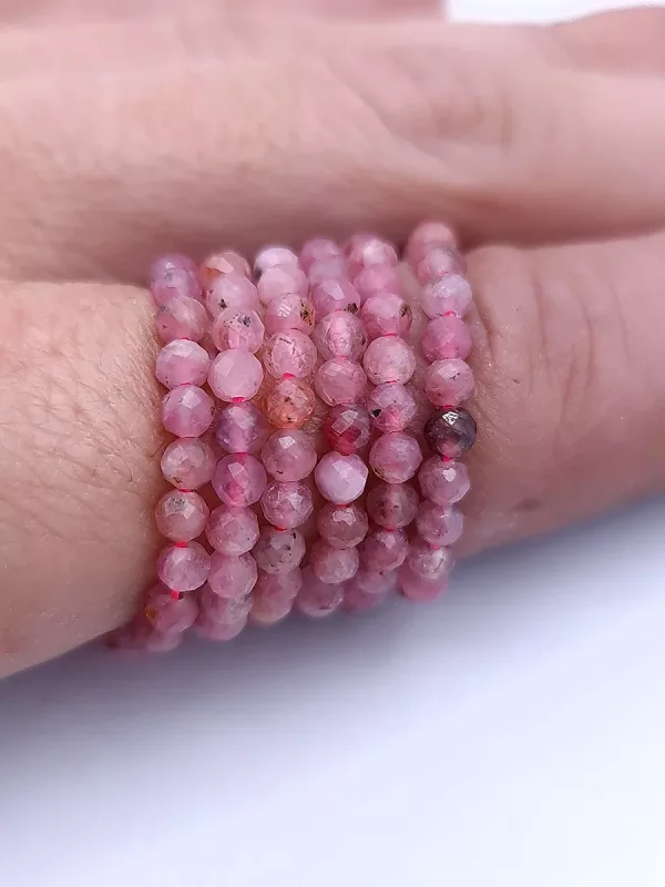 perles tourmaline rose facetté 3mm