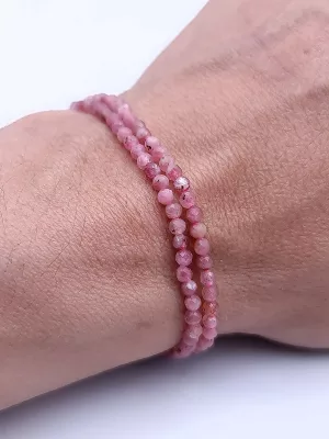 perles tourmaline rose facetté 3mm