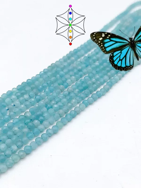 Fil de perles facetté amazonite 3mm