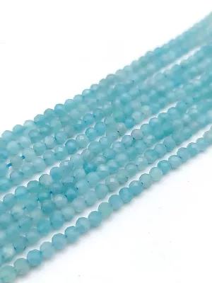 Fil de perles facetté amazonite 3mm