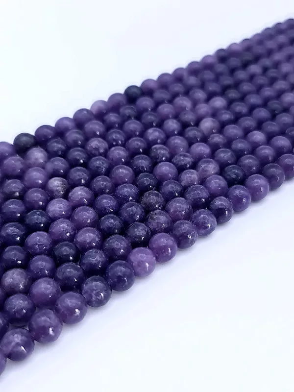 perles lépidolite violette A 6mm