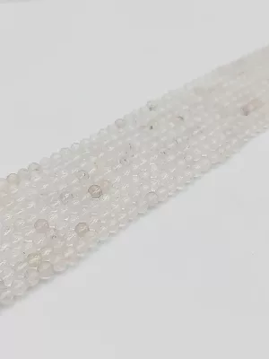 fil perles quartz / cristal de roche 4mm