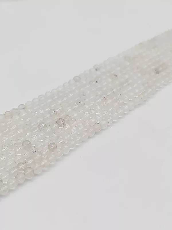 fil perles quartz / cristal de roche 4mm