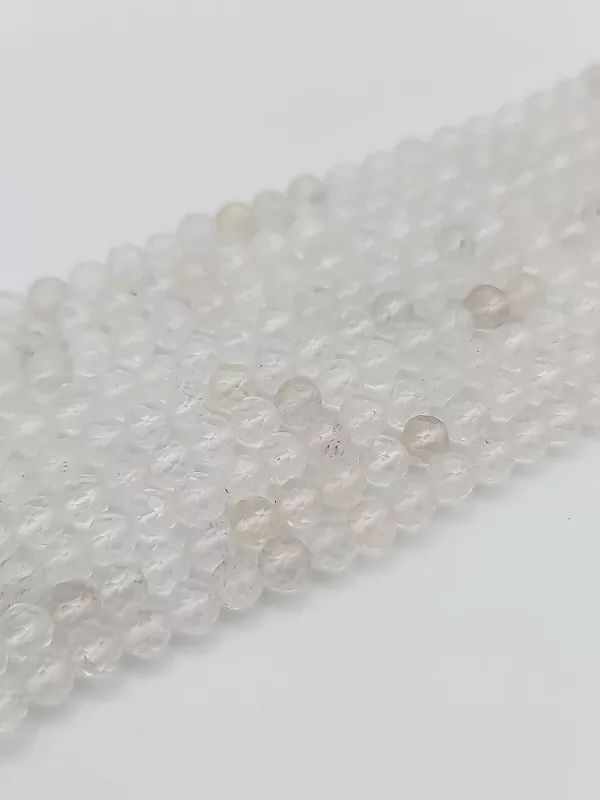 fil perles quartz / cristal de roche 4mm