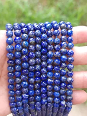 Perles lapis-lazuli 6mm, fil 40cm