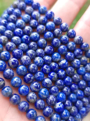 Perles lapis-lazuli 6mm, fil 40cm