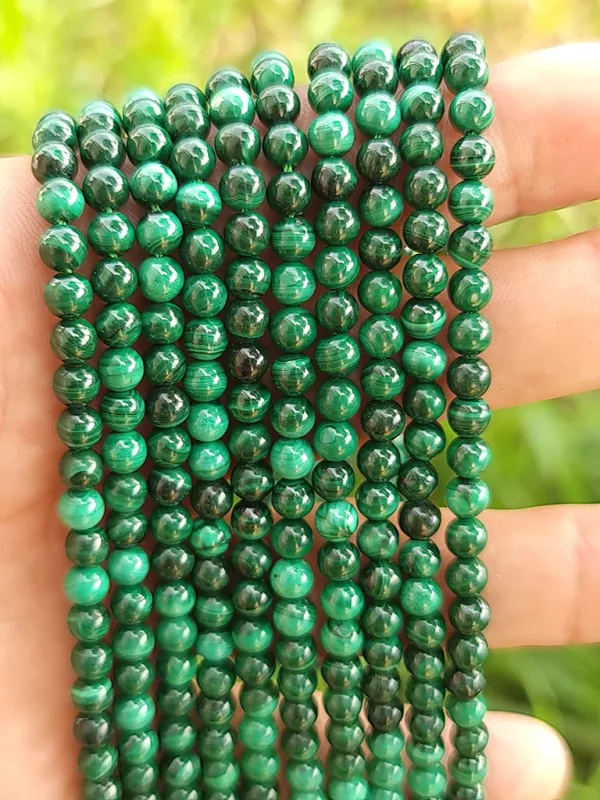 perles malachite A 4mm
