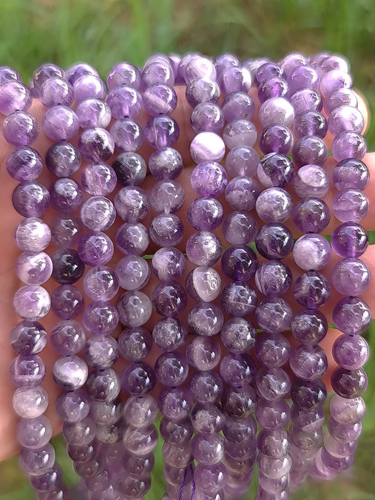 Perles améthyste à chevron 8mm