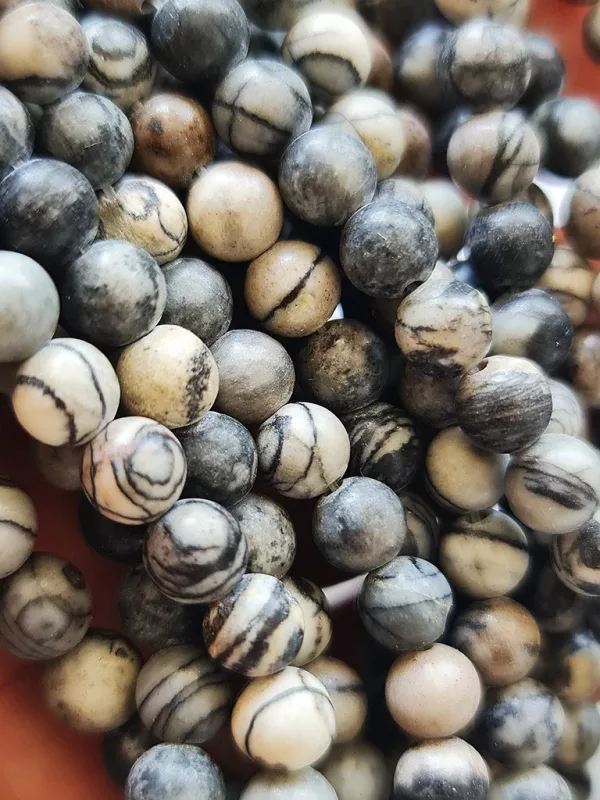 perles de jaspe toile d'araignée 6mm