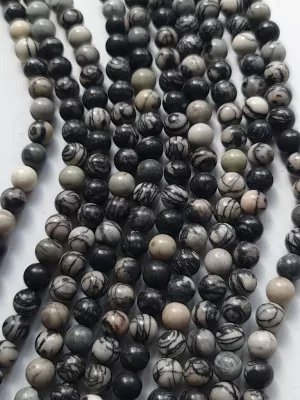 perles jaspe toile d'araigné 8mm