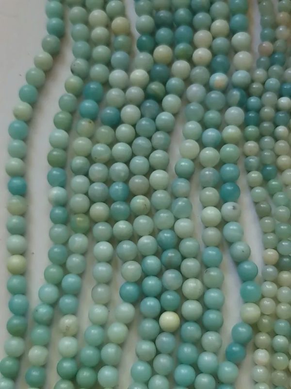 perles rondes amazonite indienne bleu 8mm