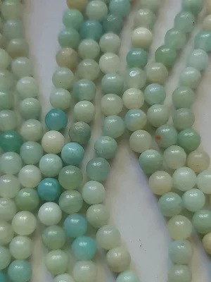perles rondes amazonite indienne bleu 6mm