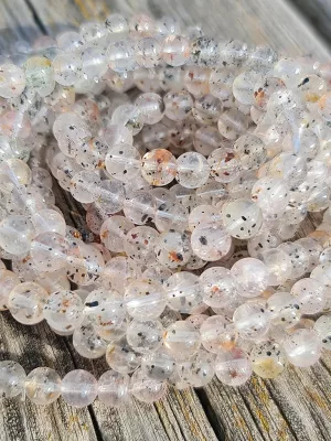 Perles quartz inclusion de micca AA 6mm