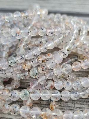 Perles quartz inclusion de micca AA 6mm