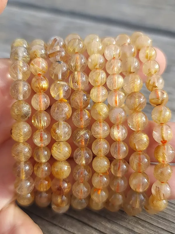 Perles quartz rutile AA 8mm