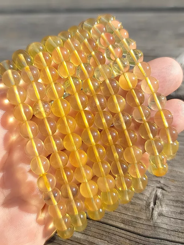 Perles Fluorite jaune AAA 7,5