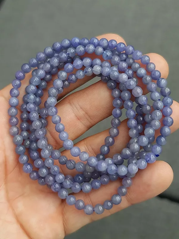 Perles tanzanite A 5mm bracelet