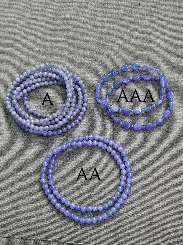 Perles tanzanite AA 5mm fil 45cm