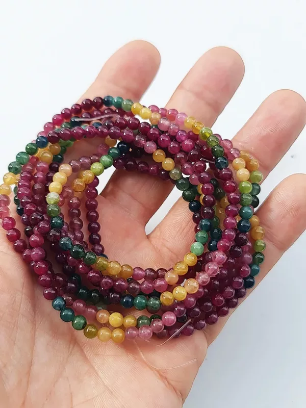 perles tourmaline multicolore AAA 4mm