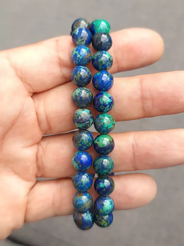 perle azurite malachite 8mm