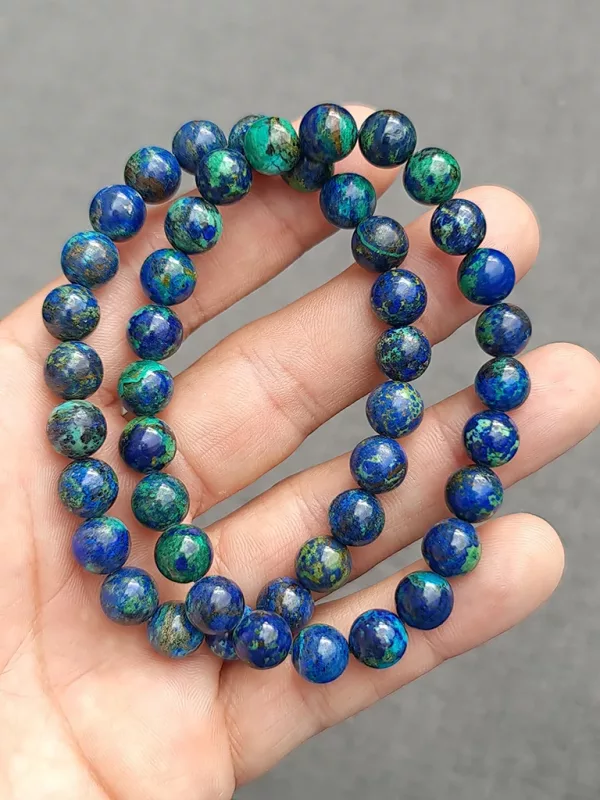 perle azurite malachite 8mm