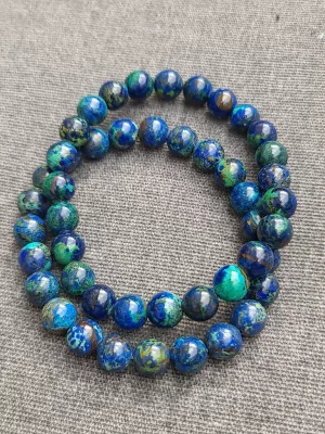 perle azurite malachite 8mm