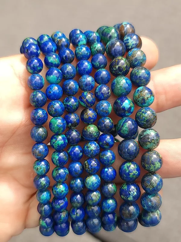 perle azurite malachite 6mm