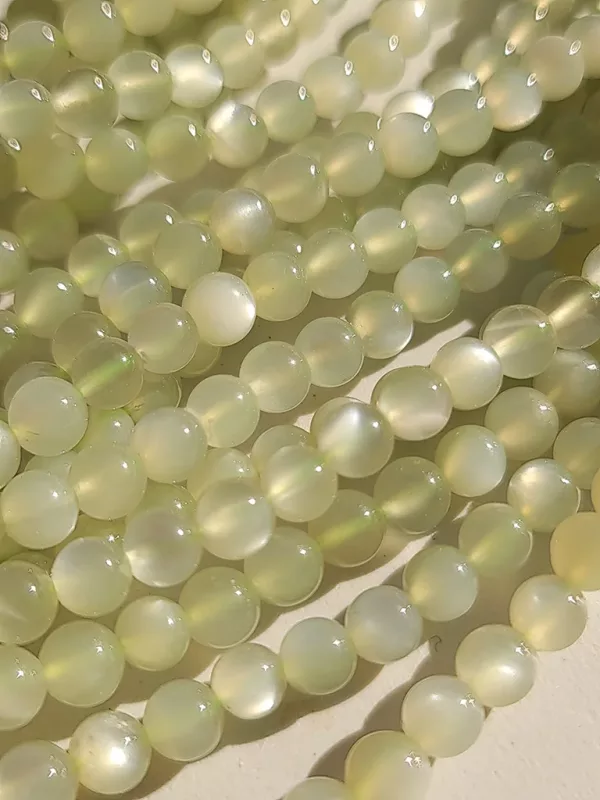 Perles pierre de lune blanche AAA 6mm