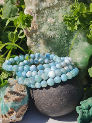 bracelet perle larimar 8mm