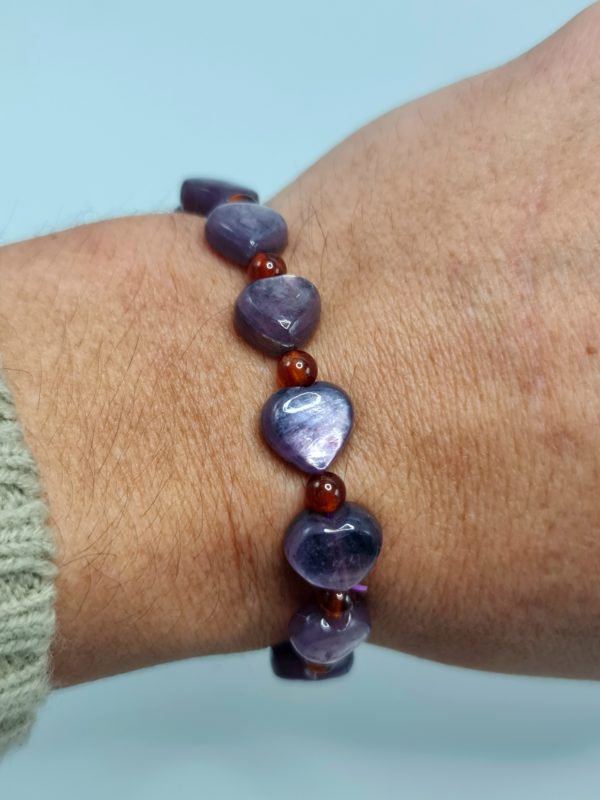 bracelet coeur lepidolite AAA