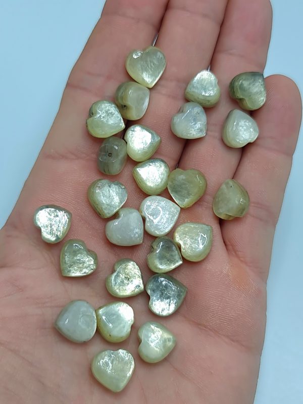 coeur lépidolite micca jaune percé