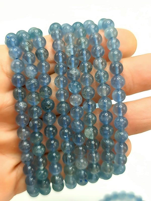 perles fluorite bleu AA 6/6,5mm
