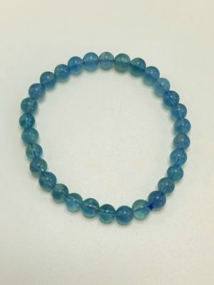 perles fluorite bleu AA 6/6,5mm