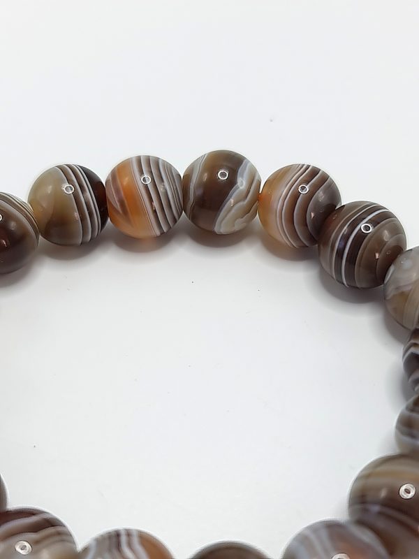 Bracelet perles agate botswana 12mm