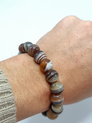 Bracelet perles agate botswana 12mm