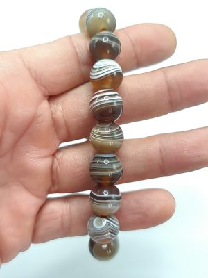 Bracelet perles agate botswana 12mm