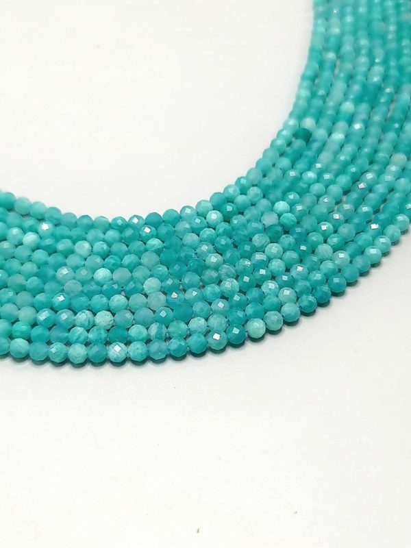 perles facetté amazonite 4mm