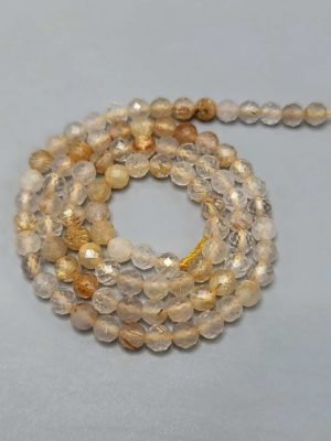 Perles facettés quartz rutile doré A 4mm