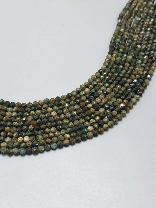 Perles facettés tourmaline verte 4mm