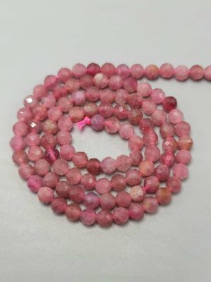 perles tourmaline rose facetté 4mm